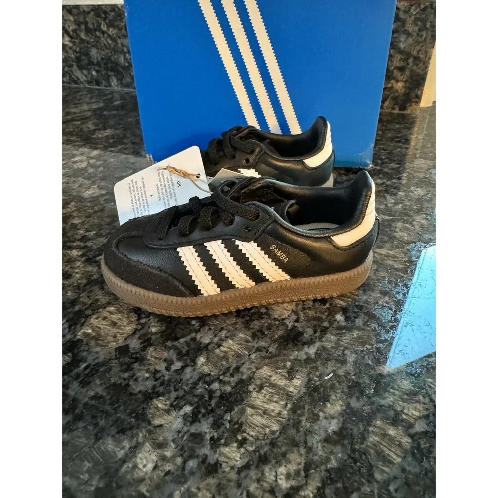 Toddler's Adidas Samba OG EL I CBlack/FTWWHT/GUM5 (IE3680) Size 5k NWB‎